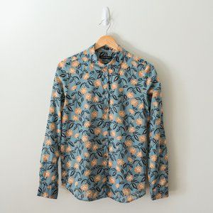 Cotton floral button-up shirt